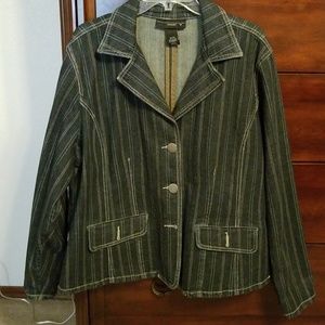 Striped jean blazer